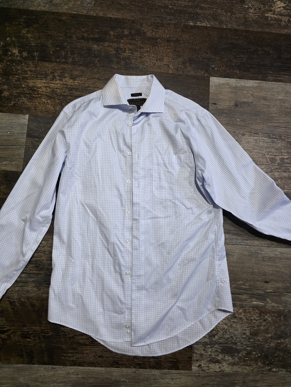 Jos. A. Bank Light Blue Micro-Check Dress Shirt